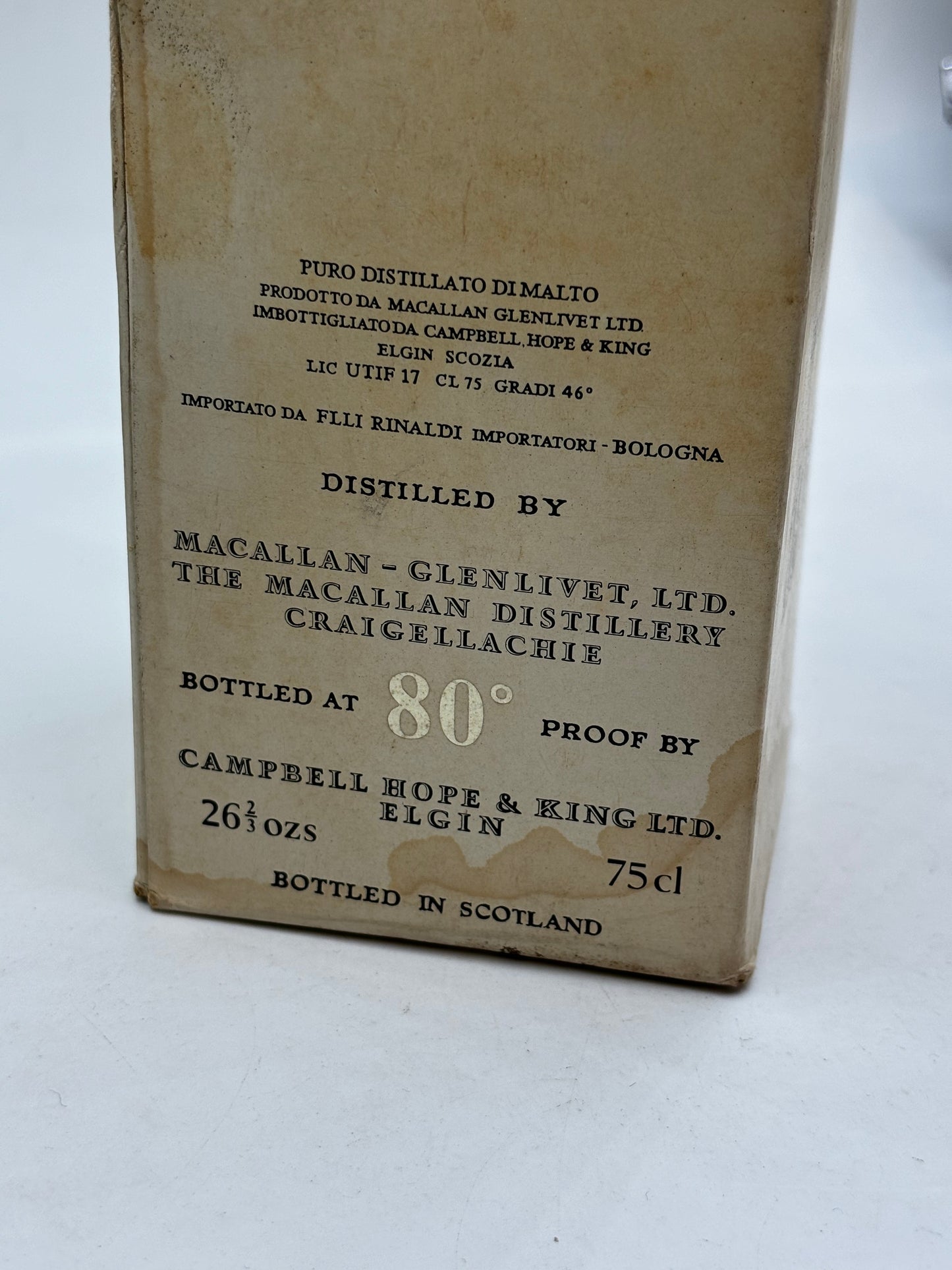 Macallan 1962 Campbell, Hope and King 80 Proof / Rinaldi Import