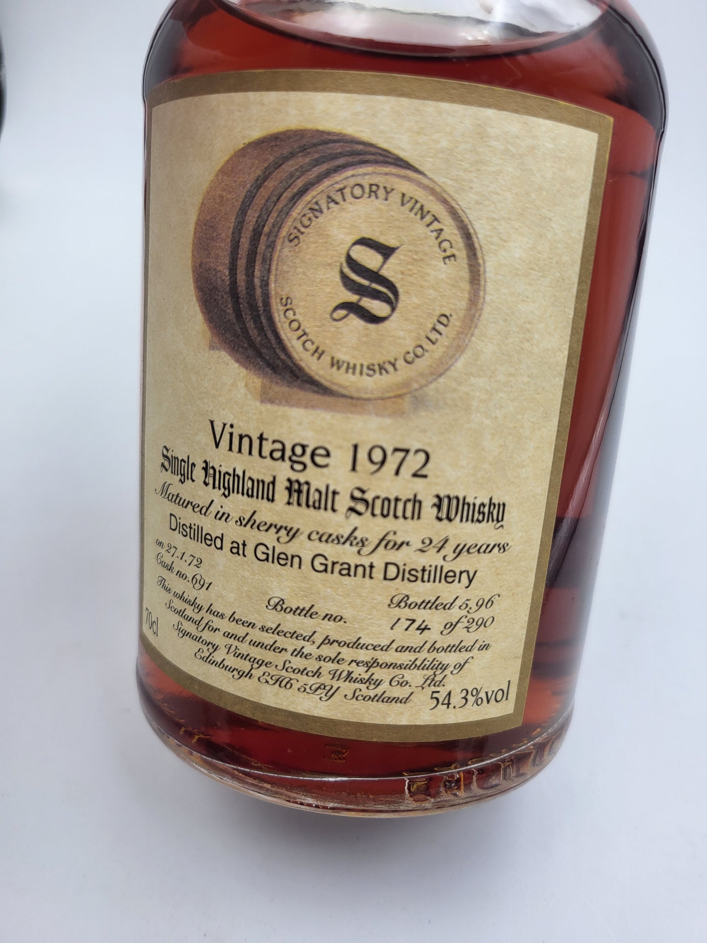 Glen Grant 1972 Signatory Vintage 24 Year Old