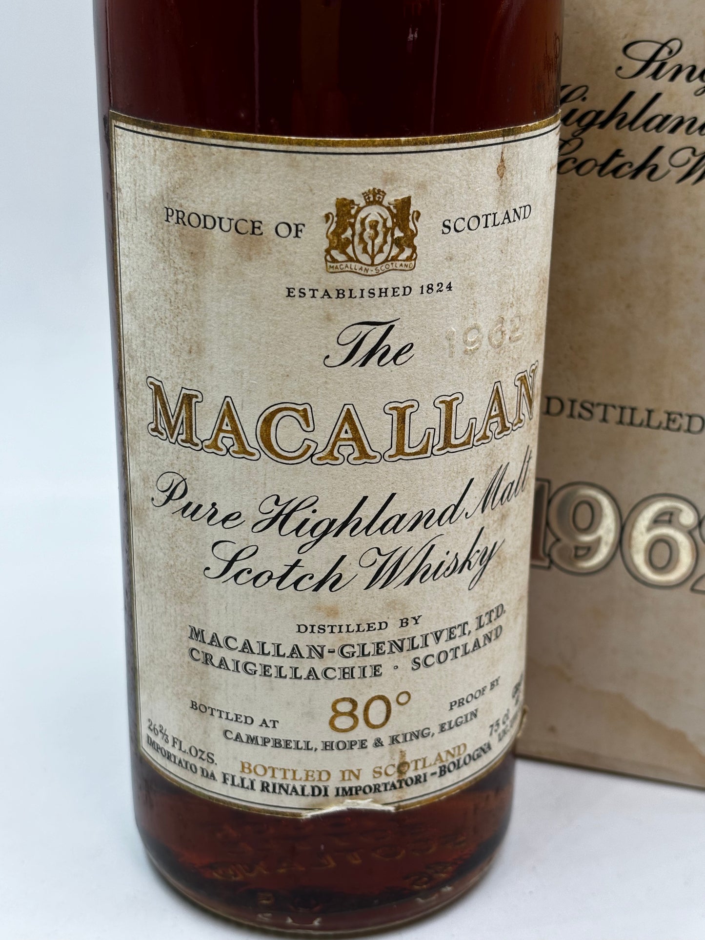 Macallan 1962 Campbell, Hope and King 80 Proof / Rinaldi Import